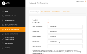 Network settings